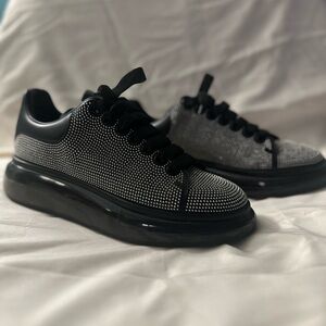 Black stud-embellished Alexander McQueen